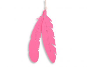 Decorative felt feathers 2pcs - pink